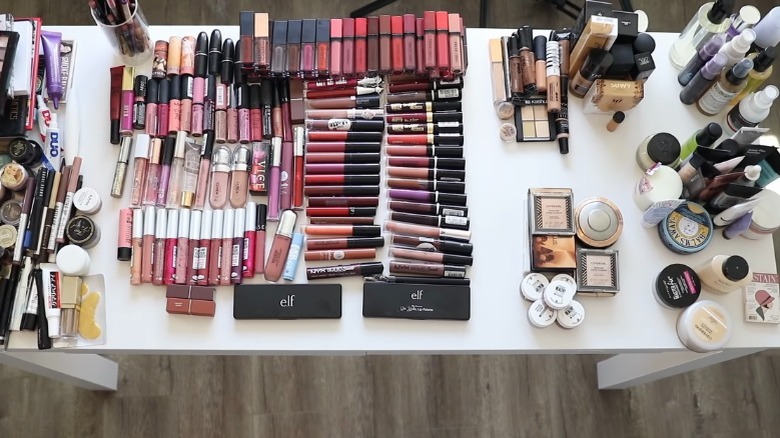 makeup on table 