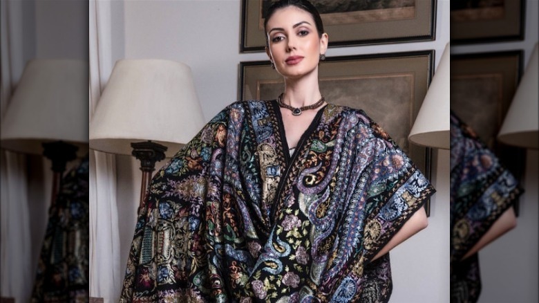 Woman in a paisley pashmina