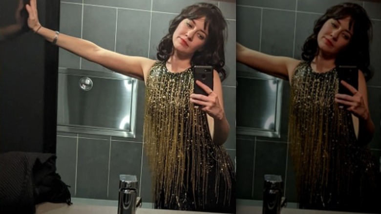 Fringe dress mirror selfie