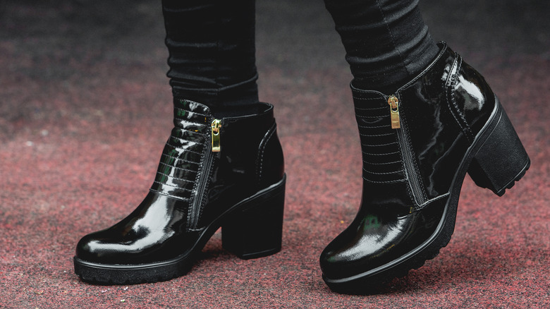 patent leather boots