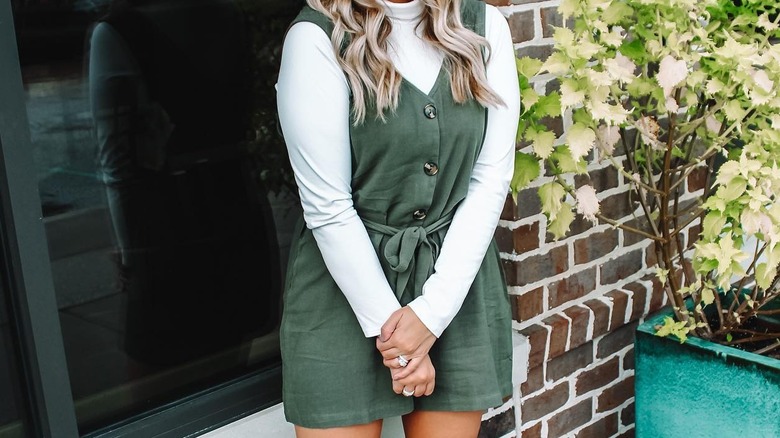 Olive green romper outfit