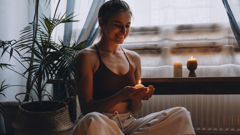 woman practicing self-love