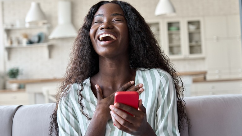 Woman laughing 