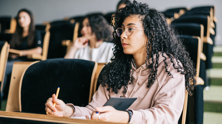 woman during university lecture