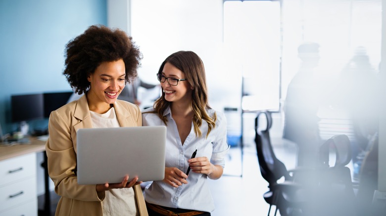 two women at work