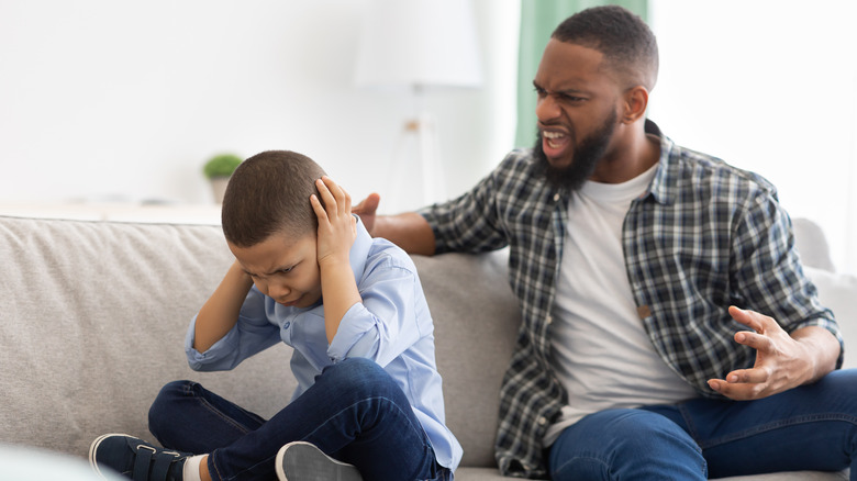 Man yelling at child