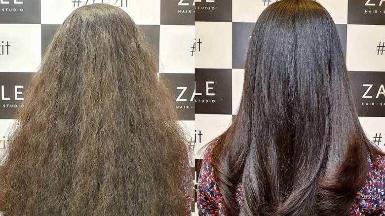 before and after keratin treatment