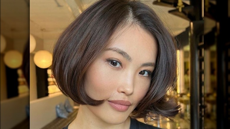 Woman with a bob haircut