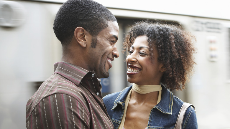 couple smiling at each other