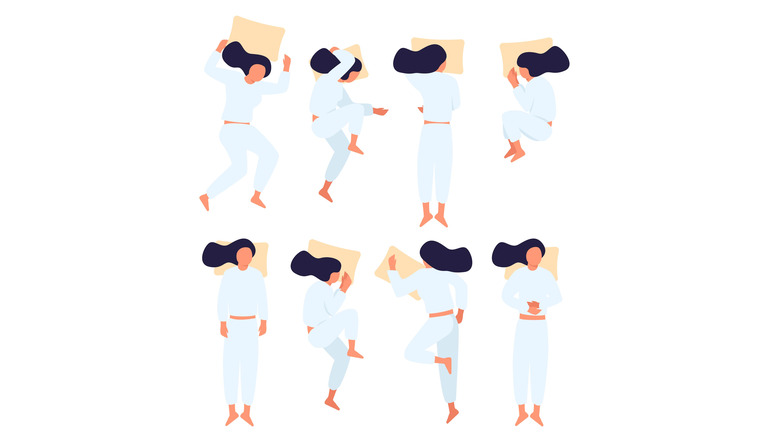 woman sleeping in different positions