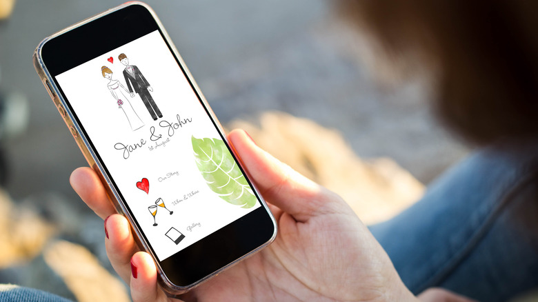 Wedding website on phone