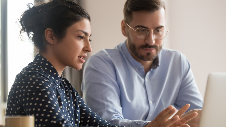 Couple engage in purposeful conversation