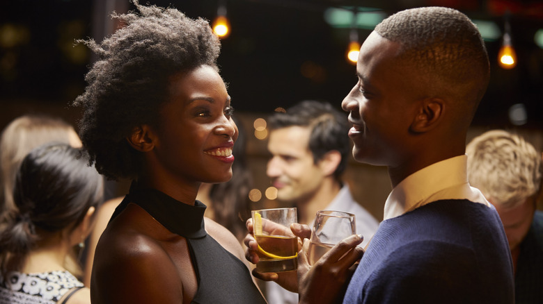 couple enjoying a drink together