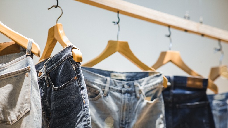 jeans on hangers