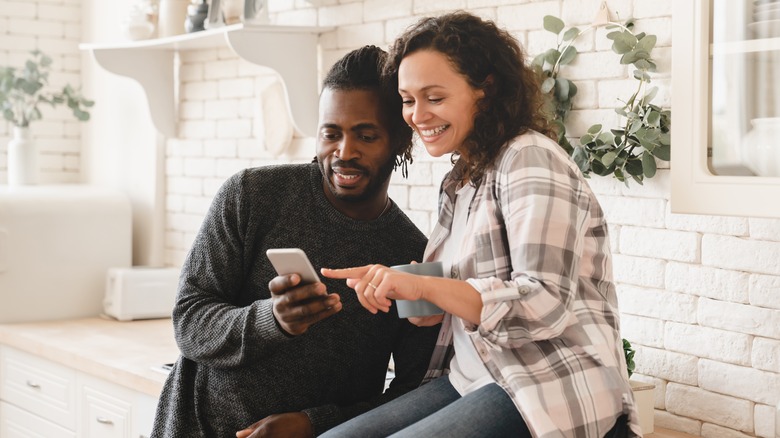 couple browsing social media