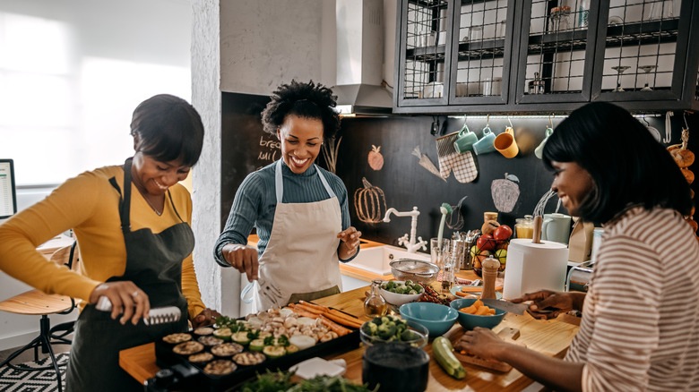 Women cooking together