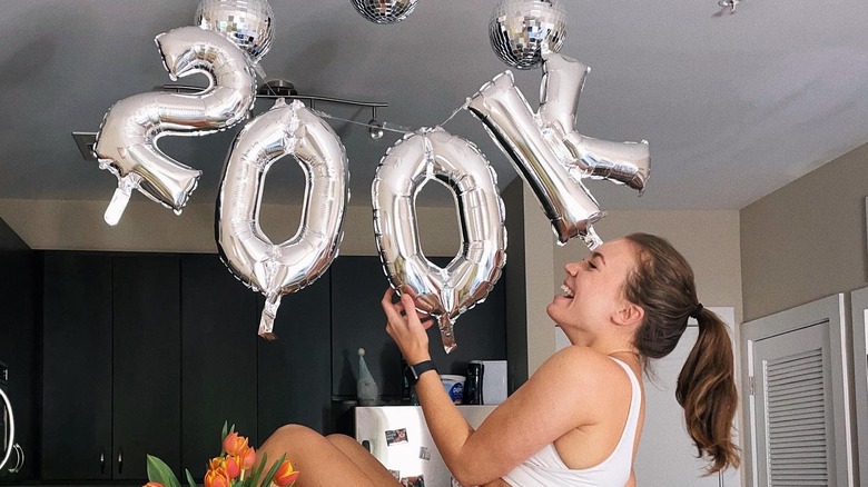 Allie Bennett celebrating 200K followers