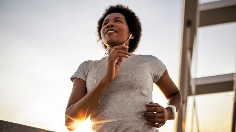 woman running outdoors