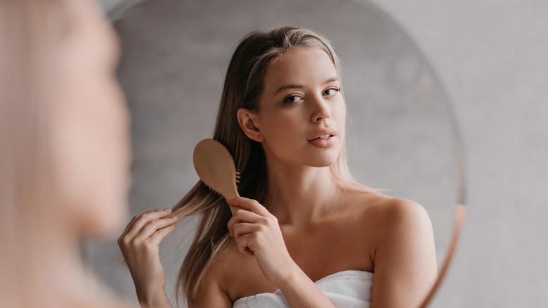 Brushing hair from the bottom