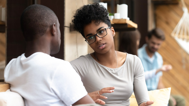 two people conversing