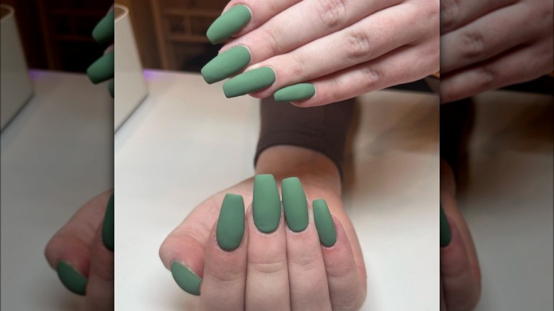 green matte nail polish