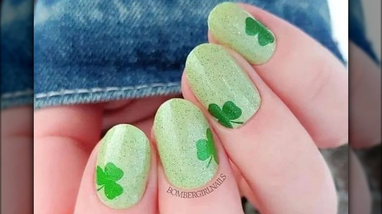 green shamrock manicure