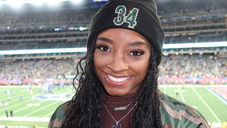 Simone Biles at a Green Bay Packers game