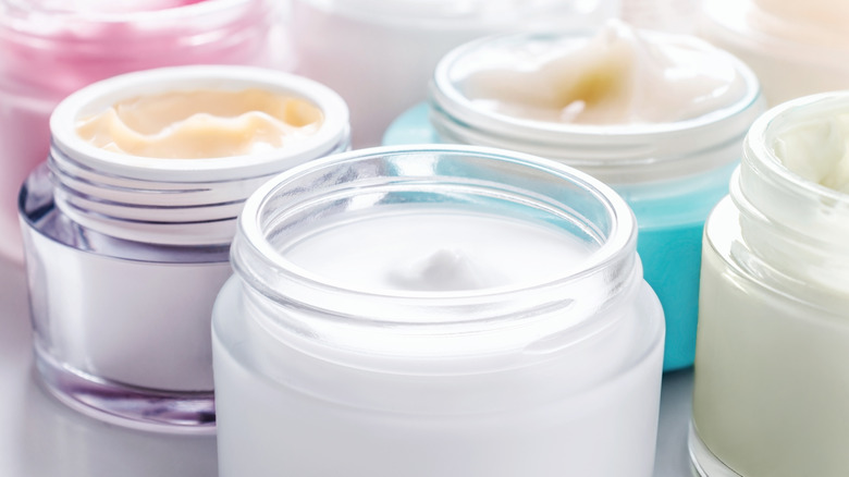 jars of face creams 