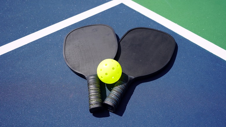 Pickleball racket and ball