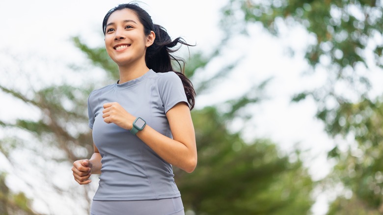 woman jogging outdoors