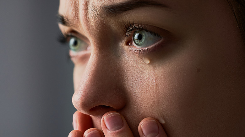 woman in tears