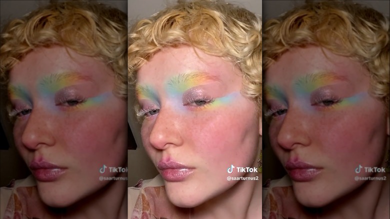 Person wearing watercolor blush