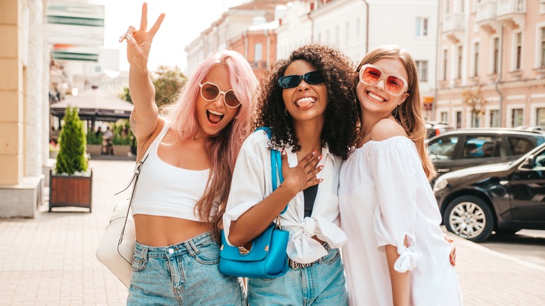 Female friends smiling 