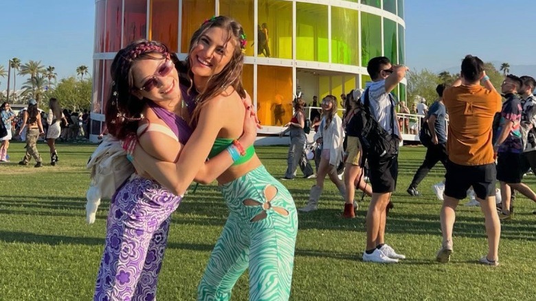 Friends at Coachella with butterfly clips