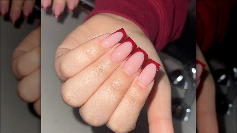 Red French nails