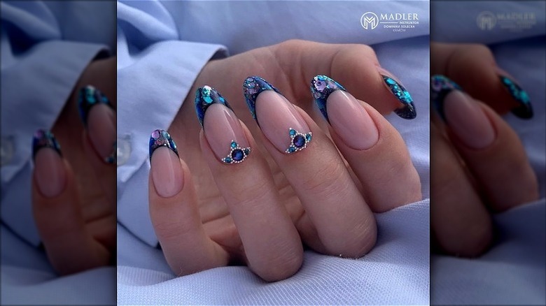 Mermaid French tip nails