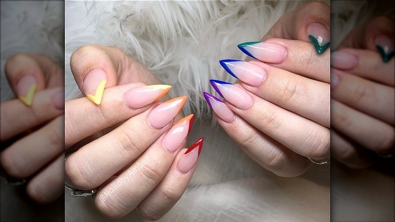 Pride French nails