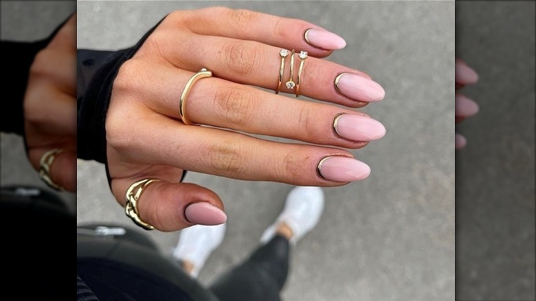 Reverse French nails
