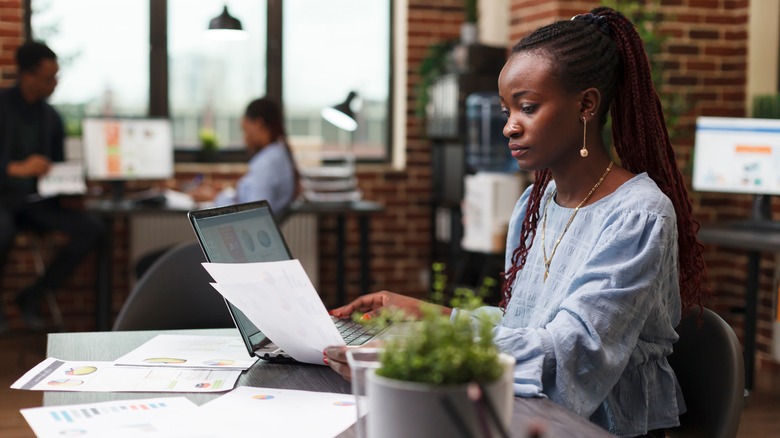 African American woman at work