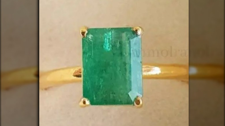 emerald ring with visible inclusions