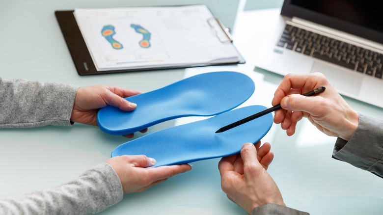 Custom orthotics at doctor's office