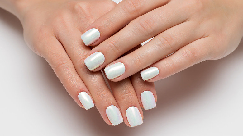 white squoval nails