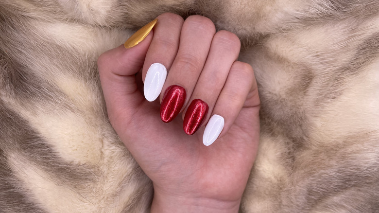 Taylor Swift and Travis Kelce-inspired manicure base