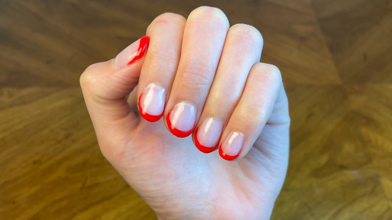 Red French manicure