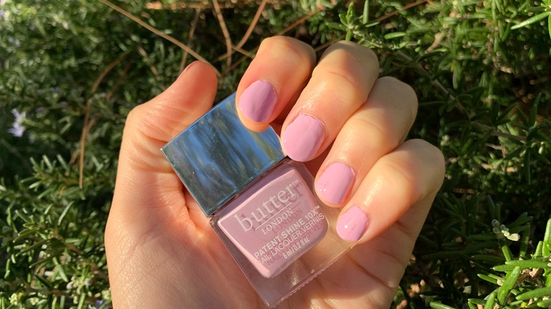 Nail polish bottle in sunlight