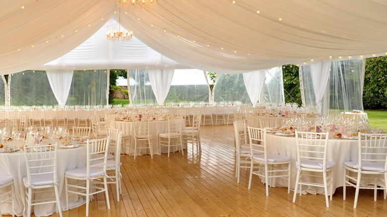 White tent outdoor wedding venue