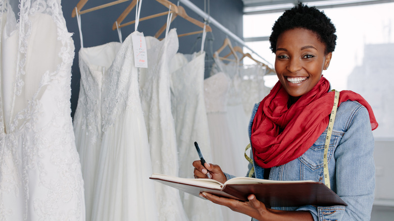 Black woman bridal shop owner