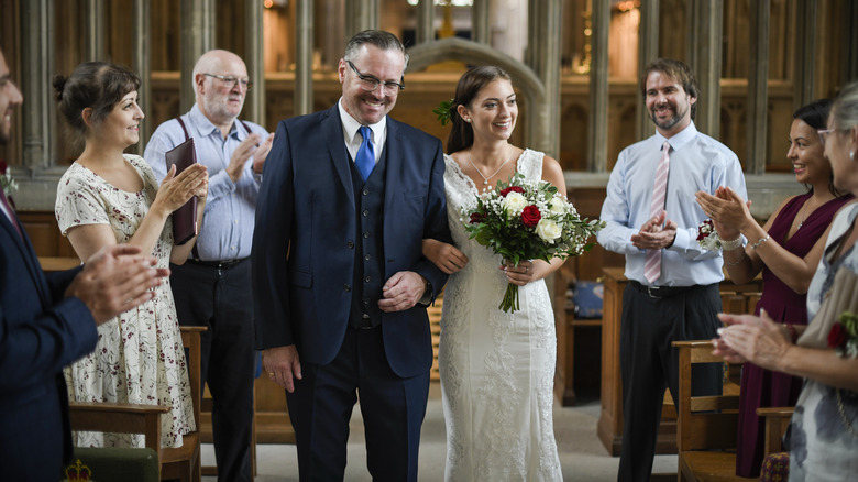 Small wedding takes place in a church