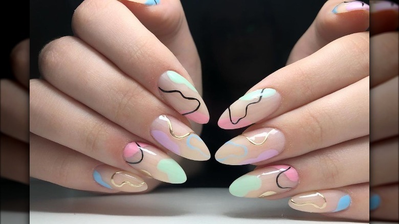 pastel Jordan almond nails 