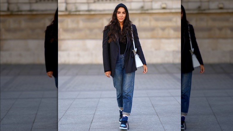 Boyfriend jeans black blazer 